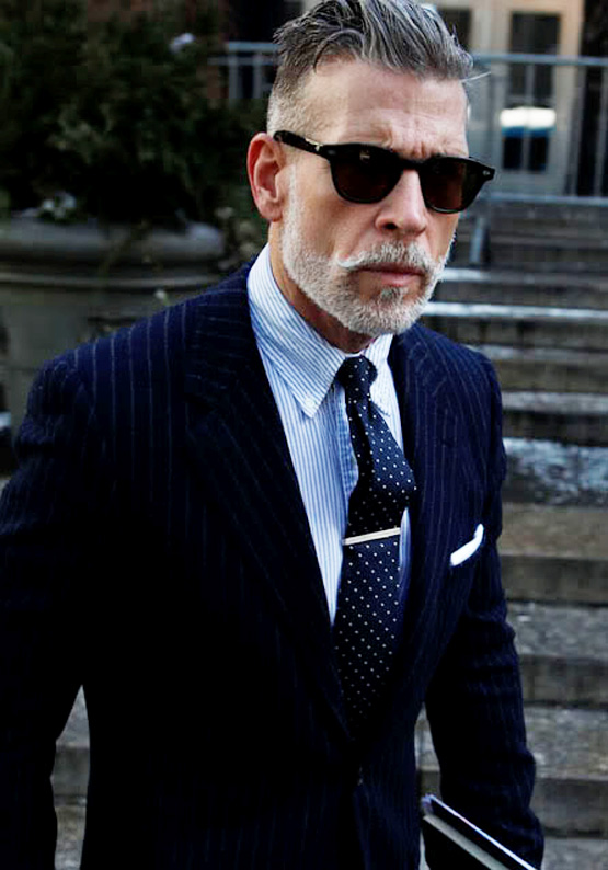 nick-wooster-slim-fit-pinstripe-suit-navy-sunglasses-beard-dotted-tie.jpg