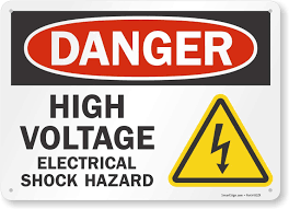 SmartSign - S-6196-AL-14 Danger - High Voltage, Electrical Shock Hazard  Sign | 10 x 14 Aluminum Black/Red on White: Amazon.com: Garden & Outdoor
