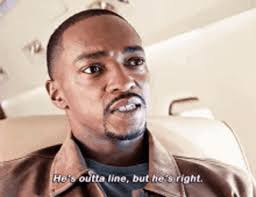 Sam Wilson Hes Out Of Line But Hes Right GIF - Sam Wilson Hes Out ...