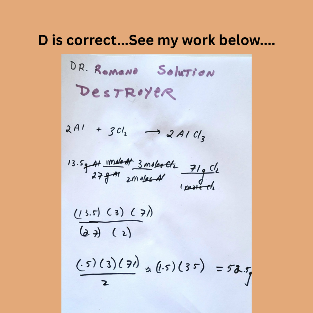 DAT - DAT Stoichiometry Practice: Aluminum and Chlorine Reaction — Dr ...