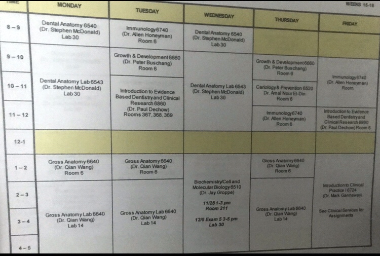 Dental School Class Schedule Student Doctor Network