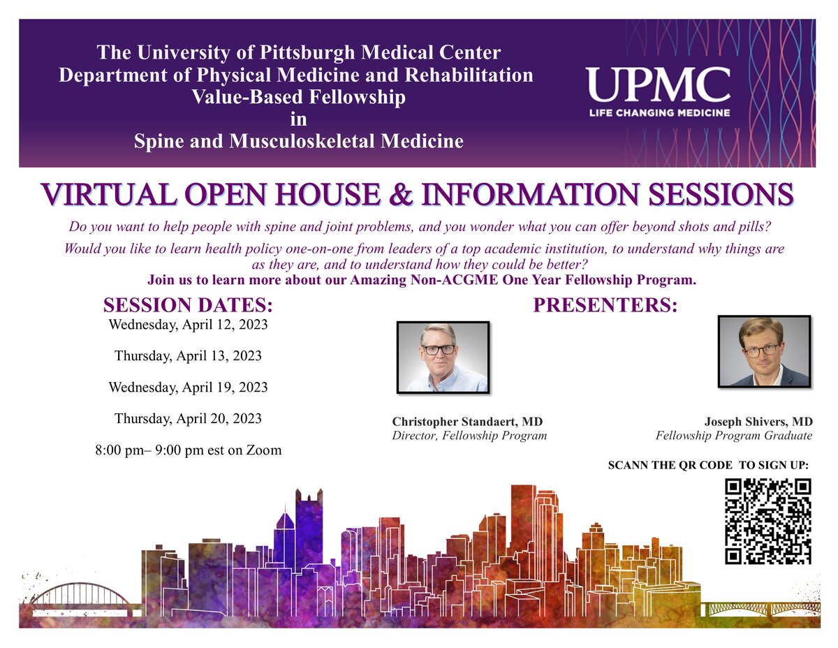 UPMC Spine & MSK 20242025 Fellowship Recruitment Virtual Open House