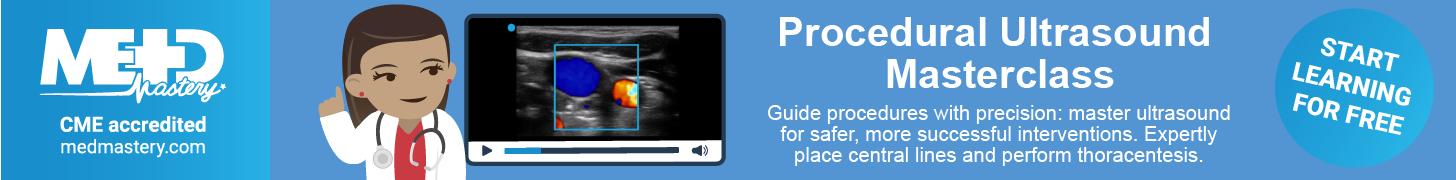 Medmastery Banner for Procedural Ultrasound Course