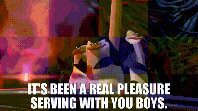 YARN | It's been a real pleasure serving with you boys. | Madagascar (2005)  | Video gifs by quotes | 0a0023ef | 紗