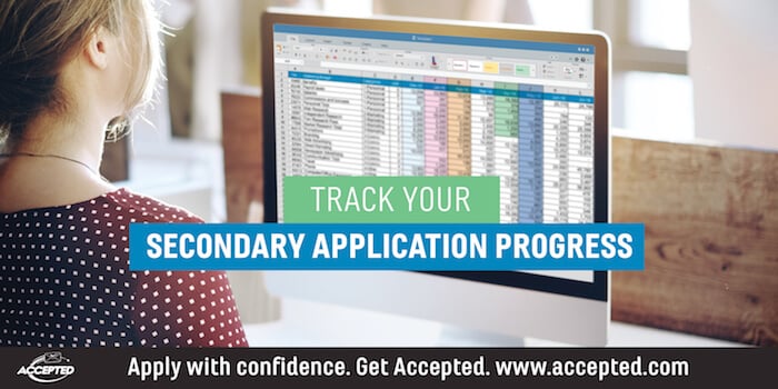 secondary application progress tracking