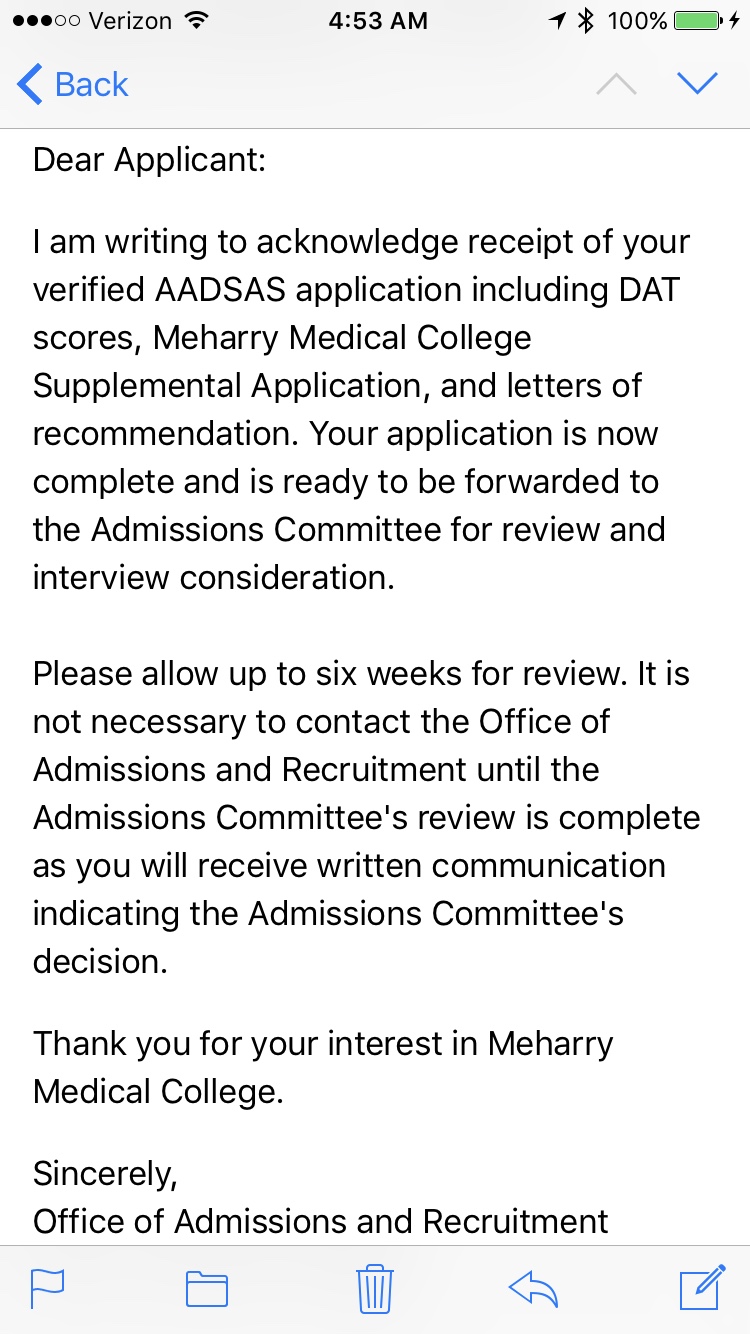 Has Anyone Heard Anything From Meharry School Yet Student